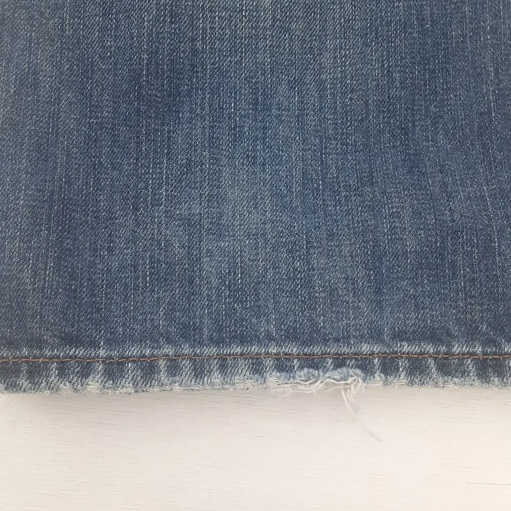 Bullhead Jeans Mens 32x34 Blue Denim Rincon Straight Whisker Distressed